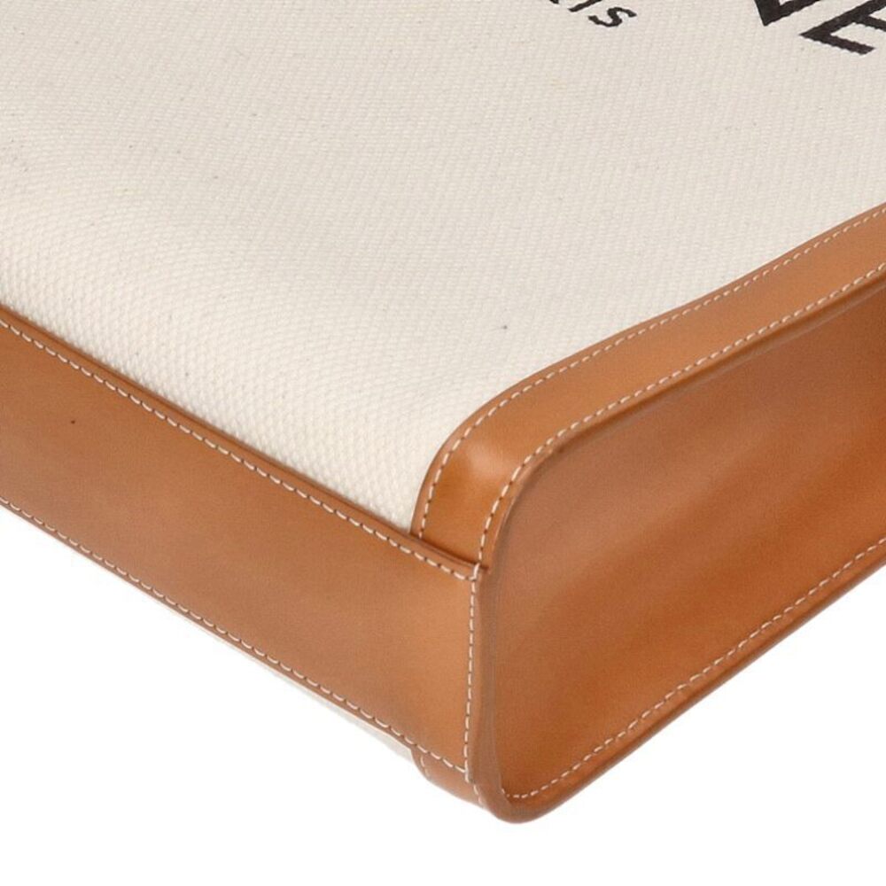 Celine Vertical Cabas Canvas Logo Tote Bag White Brown - Picture 5 of 5